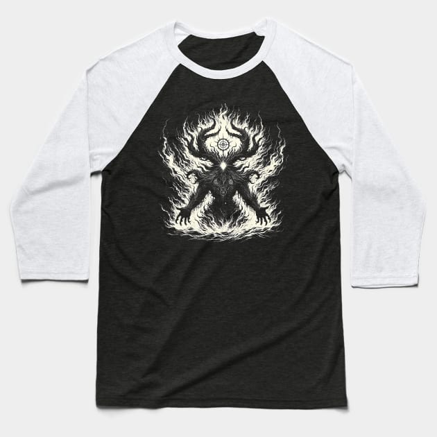 Surtur the Fire Giant Baseball T-Shirt by TaevasDesign